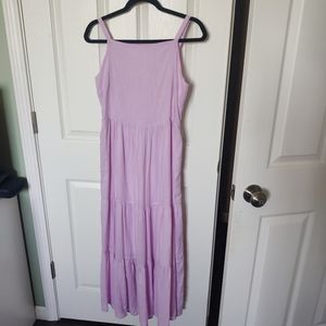 Old Navy Fit and Flare Tiered Midi Dress - Orchid Pink
